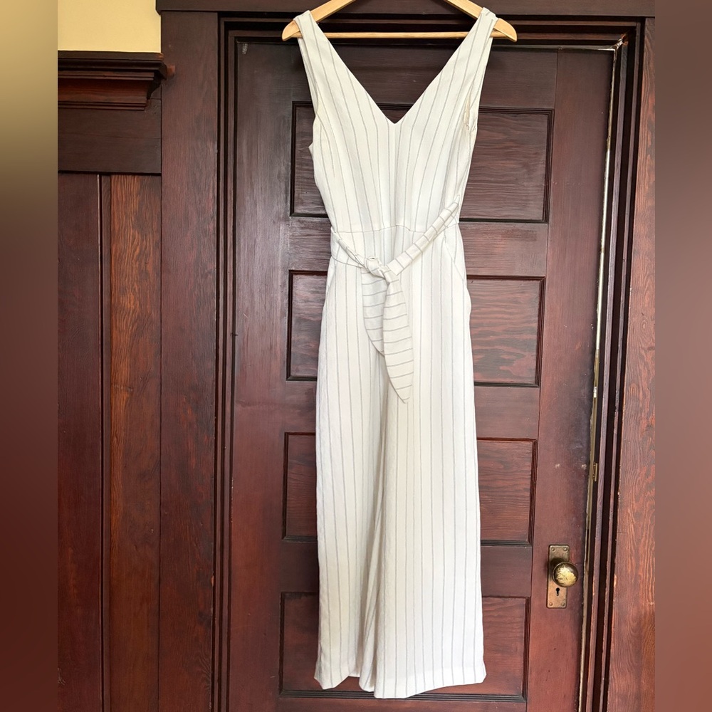 Wilfred Ivory and Black Striped Jumpsuit